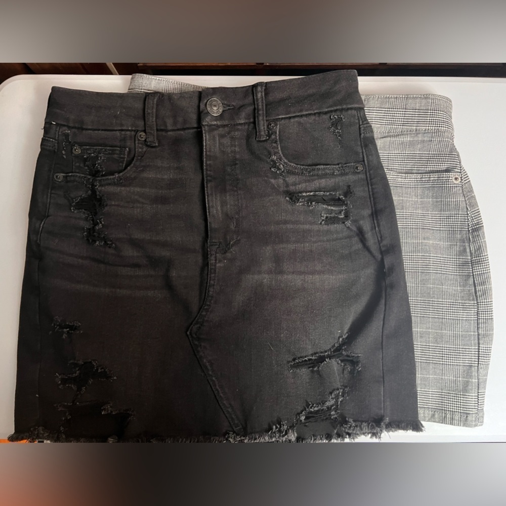 American Eagle NWT 6 women’s high rise mini NWT and NWOT bundle black & checker